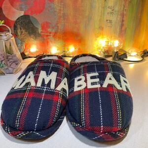 Mama Bear Slipper, Tartan Plaid, Small